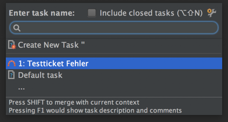 Öffnen einer Issue in PhpStorm